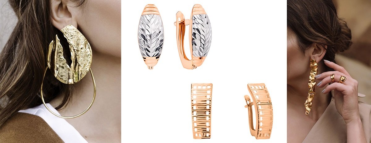 золотые серьги