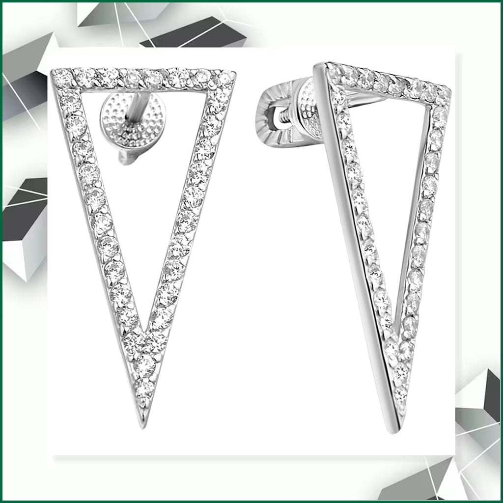 Серебряные серьги с усыпкой камней