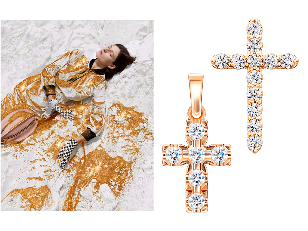 Золотые кресты с бриллиантами