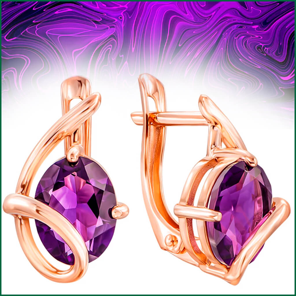 Сережки з аметистами