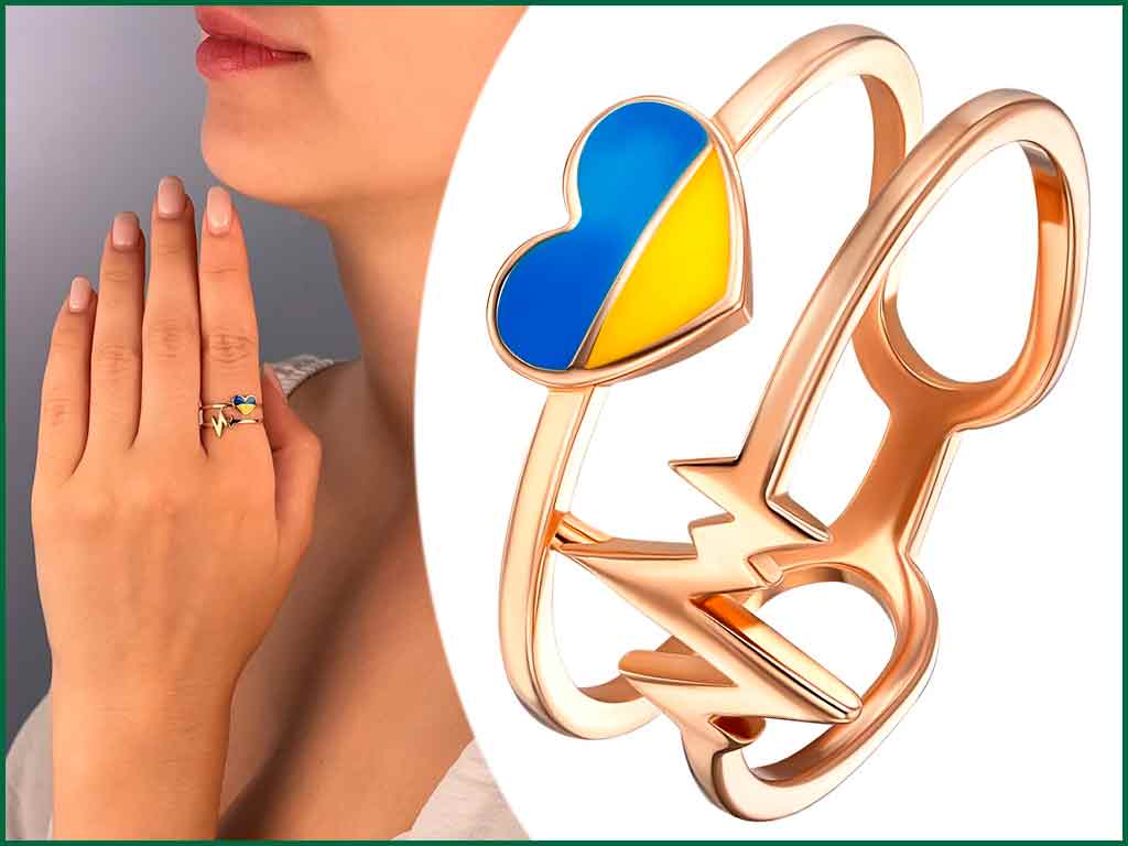 Подвійне кільце з емаллю