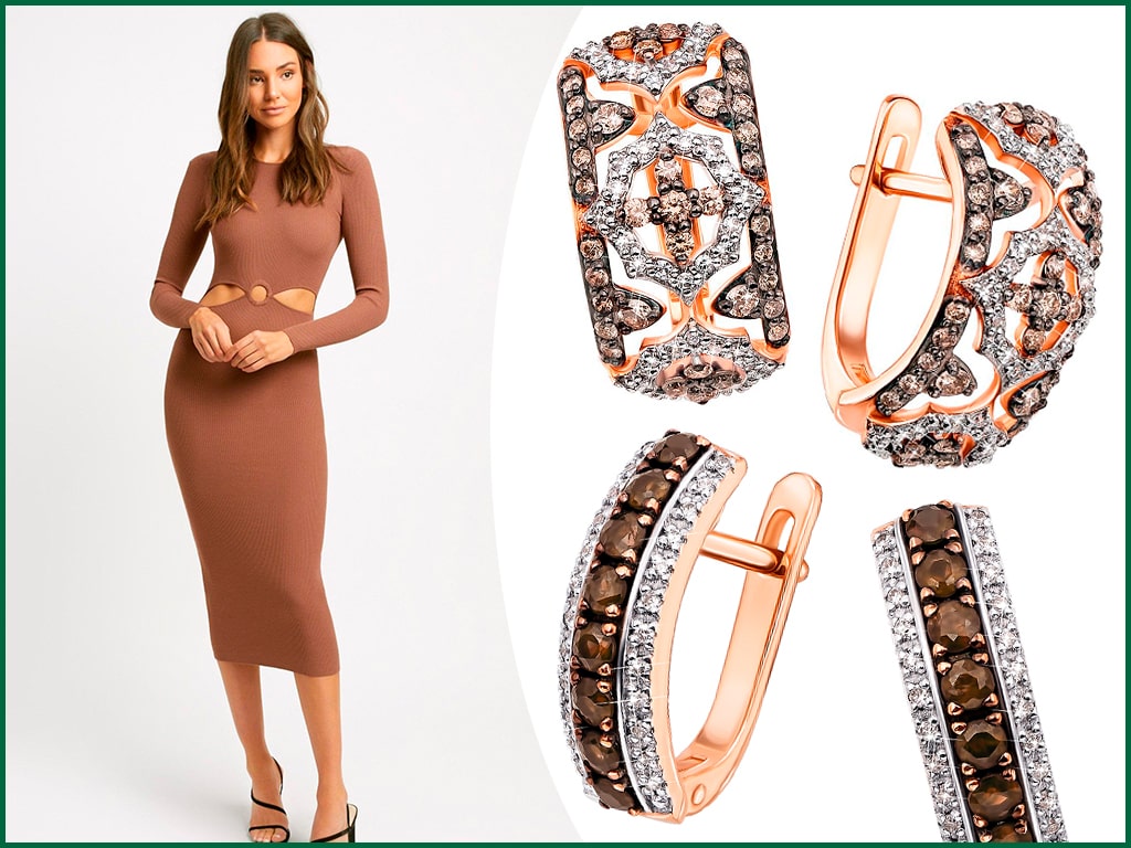 Сережки з кольоровими діамантами