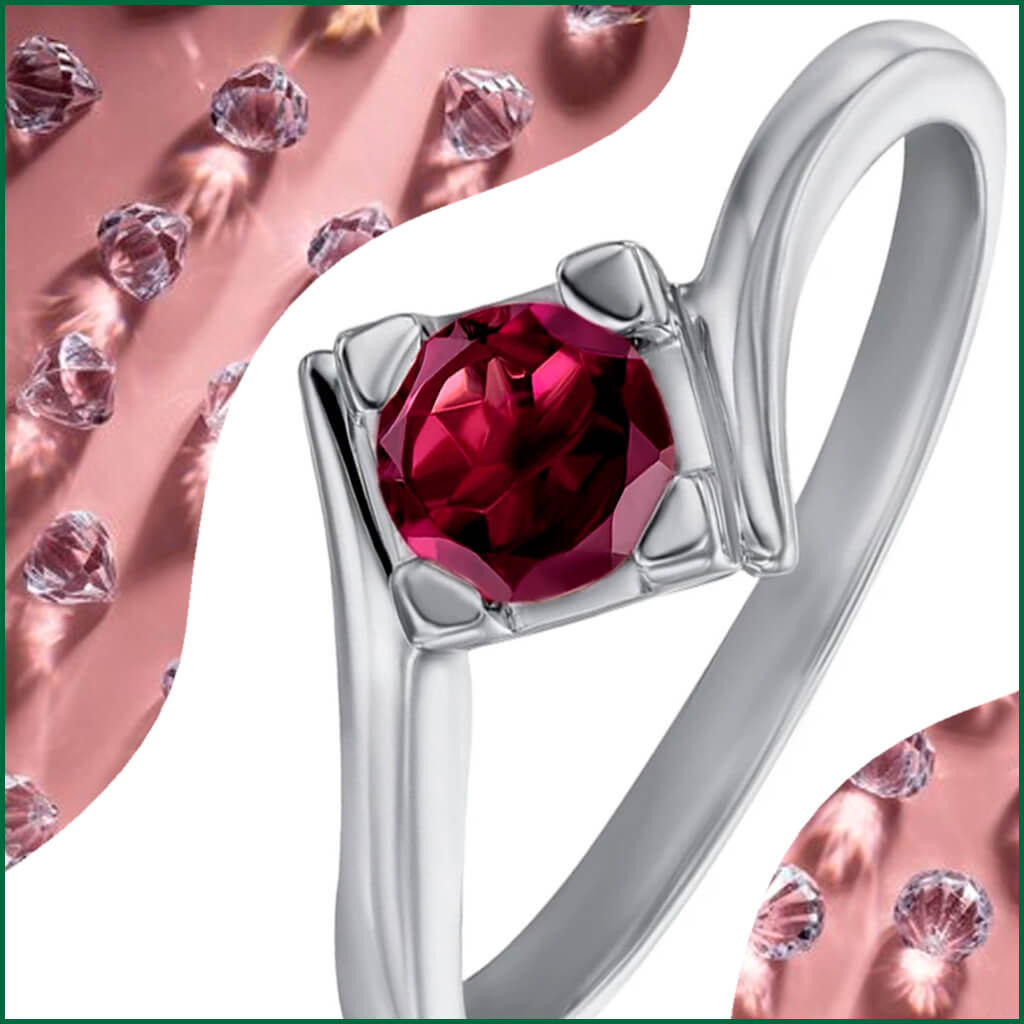 Срібна каблучка з рубіном
