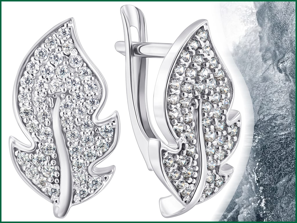 Серьги серебрянные с финанитами