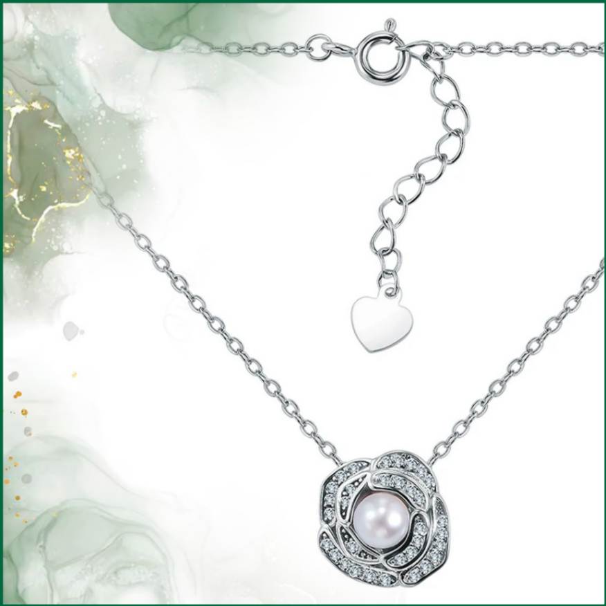 Серебряное колье с жемчугом